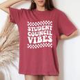Student Council Vibes Retro Groovy School Student Council Women's Oversized Comfort T-Shirt Crimson