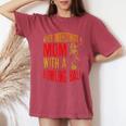 Never Underestimate A Cool Mom With A Bowling Ball Women's Oversized Comfort T-Shirt Crimson