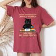 Never Underestimate An Old With Cats & Colored Pencils Women's Oversized Comfort T-Shirt Crimson