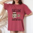 Never Underestimate An Old Lady Who Loves Books And Coffee Women's Oversized Comfort T-Shirt Crimson