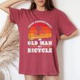 Never Underestimate An Old Man On A Bicycle Retired Cyclist Women's Oversized Comfort T-Shirt Crimson