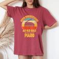 Never Underestimate An Old Man Who Plays Piano Pianist Women's Oversized Comfort T-Shirt Crimson