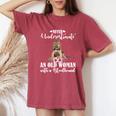 Never Underestimate An Old Woman With Bloodhound Women's Oversized Comfort T-Shirt Crimson