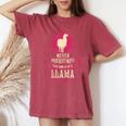 Never Underestimate Power Of Llama Mom Women's Oversized Comfort T-Shirt Crimson
