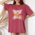 Never Underestimate Woman Courage And A Border Collie Women's Oversized Comfort T-Shirt Crimson