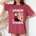 Union Strong And Solidarity Union Proud Labor Day Women's Oversized Comfort T-Shirt Crimson