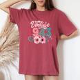 Vintage 1943 80Th Birthday Made In 1943 Floral 80 Year Old Women's Oversized Comfort T-Shirt Crimson