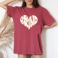 Vintage Retro Be Kind Heart 70S Boho Peace Hippie Women's Oversized Comfort T-shirt Crimson