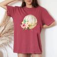 Watercolor Volleyball Boho Floral Volleyball Mom Women's Oversized Comfort T-shirt Crimson