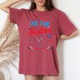 Will Trade Sister For Firecrackers Funny Fireworks 4Th July Women's Oversized Graphic Print Comfort T-shirt Crimson