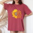 In A World Full Of Grandmas Be A Bebe Sunflower Leopard Women's Oversized Comfort T-shirt Crimson