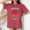 Xmas Tree With Light Optometry Ugly Christmas Sweater Women's Oversized Comfort T-Shirt Crimson