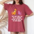 They Dont Keep You On A Leash Dog Cat Mom Dad Humor Women's Oversized Comfort T-shirt Crimson