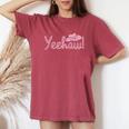 Yee Haw Howdy Rope Rodeo Western Country Southern Cowgirl Women's Oversized Comfort T-shirt Crimson