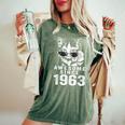 Awesome Since 1963 60Th Birthday 60 Year Old Cat Lovers Women's Oversized Comfort T-Shirt Moss