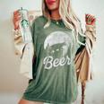 Bear Deer Beer Day Drinking Adult Humor Women's Oversized Comfort T-Shirt Moss