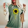 Best Wife Ever Sunflower Women's Oversized Comfort T-shirt Moss