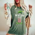 Bowling Elf Matching Family Group Christmas Party Women's Oversized Comfort T-Shirt Moss