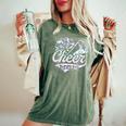 Cheer Mom Biggest Fan Cheerleader Tie Dye Girl Pompom Women's Oversized Comfort T-Shirt Moss