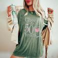 Cheers To 50 Years 1972 50Th Birthday For Women's Oversized Comfort T-Shirt Moss