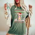 Chihuahua Christmas Dog Light Ugly Sweater Women's Oversized Comfort T-Shirt Moss