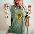 Choose Kind Sunflower Deaf Asl American Sign Language Women's Oversized Comfort T-Shirt Moss