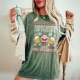 Christmas Santa Friends Beer Ugly Christmas Sweater Women's Oversized Comfort T-Shirt Moss