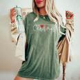 Cross Christmas Cute X-Mas Pajama Christian Jesus Faith Women's Oversized Comfort T-Shirt Moss