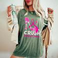 Crush Breast Cancer Awareness High Heel Pink Ribbon Women's Oversized Comfort T-Shirt Moss