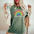 Cute Rainbow Paraprofessional Teacher Back To School Women's Oversized Comfort T-Shirt Moss