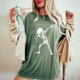 Dabbing Skeleton - Funny Halloween Dab Skull Women Oversized Print Comfort T-shirt Moss