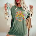 Daisy Peace Sign Love T 60S 70S Tie Dye Hippie Costume Women's Oversized Comfort T-shirt Moss