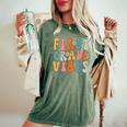 First Grade Vibes 1St Grade Team Colorful 1St Day Of School Women's Oversized Comfort T-Shirt Moss