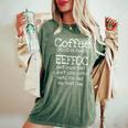 Coffee Quotes Coffee Spelled Backwards Eeffoc Women's Oversized Comfort T-Shirt Moss