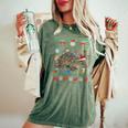Ugly Xmas Sweater Animals Lights Christmas Armadillo Women's Oversized Comfort T-Shirt Moss