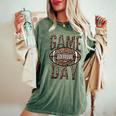 Game Day American Football Leopard Print Sports Women Women's Oversized Comfort T-shirt Moss