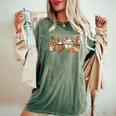 Gingerbread Cookie Christmas Coffee Cups Latte Drink Outfit Women's Oversized Comfort T-Shirt Moss