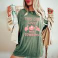 This Girl Loves Her Cowboys Cute Football Cowgirl Women's Oversized Comfort T-shirt Moss