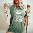 Girl Out Of Ukiah Ca California Home Roots Usa Women's Oversized Comfort T-Shirt Moss