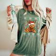 Goldendoodle Christmas Ugly Sweater Dog Lover Xmas Women's Oversized Comfort T-Shirt Moss