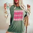 Groovy Howdy Western Girl Country Rodeo Pink Cowgirl Retro Women's Oversized Comfort T-Shirt Moss