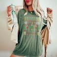Hoppy Beer Drinker Ipa Ugly Christmas Sweater Party Drinking Women's Oversized Comfort T-Shirt Moss