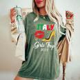 Italy Girls Trip 2023 Lips High Heals Friend Matching Girl Women's Oversized Comfort T-shirt Moss