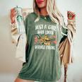 Just A Girl Who Loves Burmese Pythons Snakes Women's Oversized Comfort T-Shirt Moss