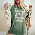 Just A Girl Who Loves Dinosaurs And Camping Dinosaur Women's Oversized Comfort T-shirt Moss