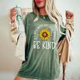 Be Kind Autism Awareness Quote Puzzle Piece Sunflower Women's Oversized Comfort T-shirt Moss