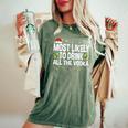 Most Likely To Drink All The Vodka Ugly Xmas Sweater Women's Oversized Comfort T-Shirt Moss