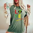 Love Jamaican Flag Blouse For Independence Carnival Festival Women's Oversized Comfort T-shirt Moss
