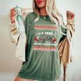 Merry Christmas-Us Army-Ugly Christmas Sweater T Women's Oversized Comfort T-Shirt Moss