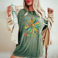 Peace Hippie Soul Daisy Flower For Nature Lover Peacemakers Women's Oversized Comfort T-shirt Moss